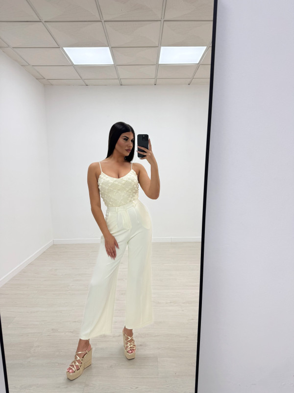 TOP FLOR VOLUMEN BEIGE